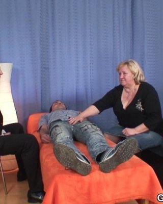 Chubby mature blonde gets a big load of jizz spilled on her face and tummy #76774895