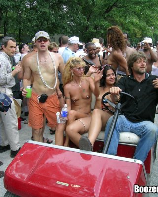 Drunken chicks flashing at public event #78914976