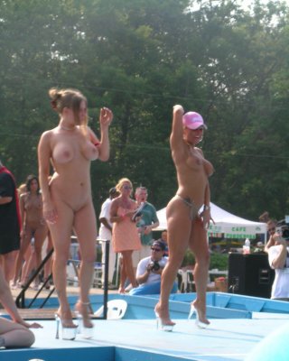 Drunken chicks flashing at public event #78914988