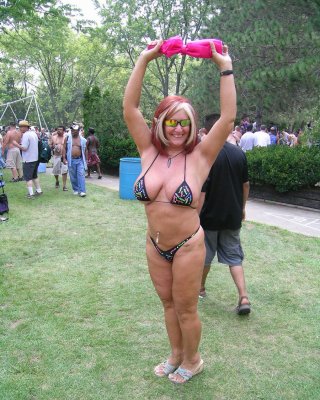 Drunken chicks flashing at public event #78915016