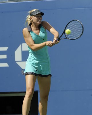 Maria Sharapova Flashing Her Panties At The US Open At Flushing Meadows In NYC