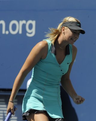 Maria Sharapova Flashing Her Panties At The US Open At Flushing Meadows In NYC