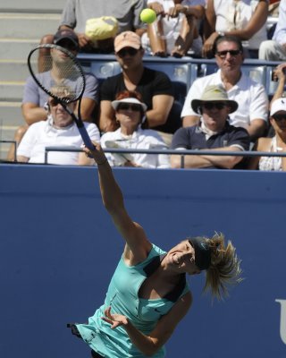 Maria Sharapova Flashing Her Panties At The US Open At Flushing Meadows In NYC