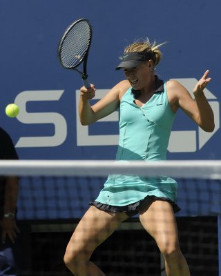 Maria Sharapova Flashing Her Panties At The US Open At Flushing Meadows In NYC