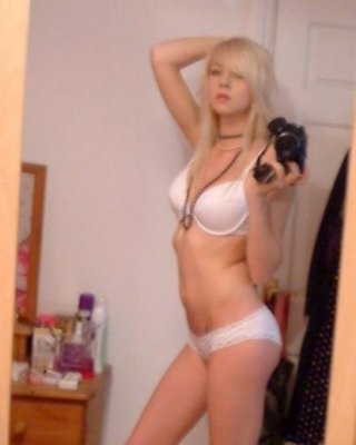 Hot blonde GF selfshooting and posing in the mirror #68271496