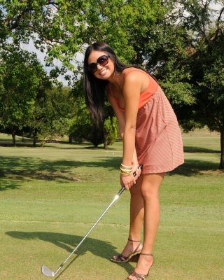 Latina Teen Girl Flashing On Golf Course