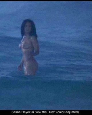 beautiful Latin Actress Salma Hayek Skinny Dipping At Night