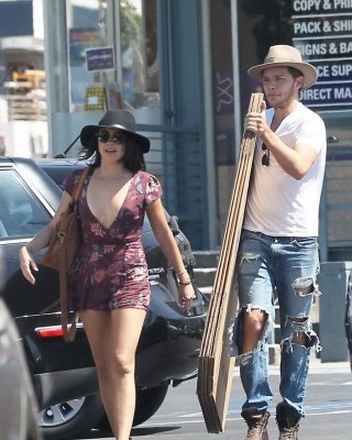 Sarah Hyland hot nipple slip in a tiny floral outfit #75141176