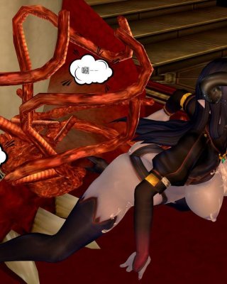 Hübsche anime 3d teen wird von einem Drachen mit Tentakel Schwanz gefickt
 #79479603