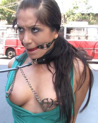 BDSM slave Lea Lexis led around like a dog in public #72193652