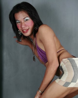 Schöner asiatischer Ladyboy macht einen Striptease vor der Webcam
 #77925846