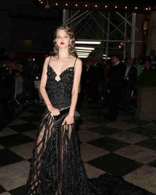 Lindsey Wixson shows off her ass wearing a partially see through dress at the at #75229051