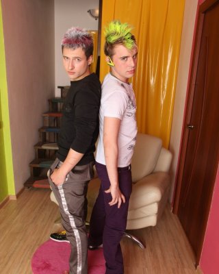Punk twinks get ready for hardcore sex on the couch
 #74491900