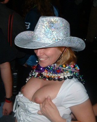 Flashing drunk girls at mardis gras #76394613