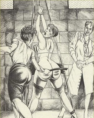 Vintage weibliche harte Bondage Kunst
 #69713964