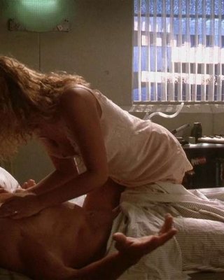Sharon Stone get her tits slip out from nightgown and downblouse