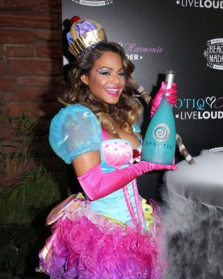 Christina Milian Nipple Slip At HPNOTIQ Liqueur Halloween Recipe Launch In Holly