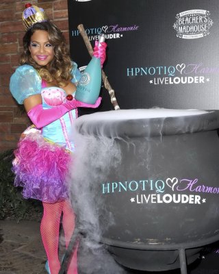 Christina Milian Nipple Slip At HPNOTIQ Liqueur Halloween Recipe Launch In Holly