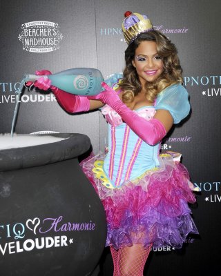 Christina Milian Nipple Slip At HPNOTIQ Liqueur Halloween Recipe Launch In Holly