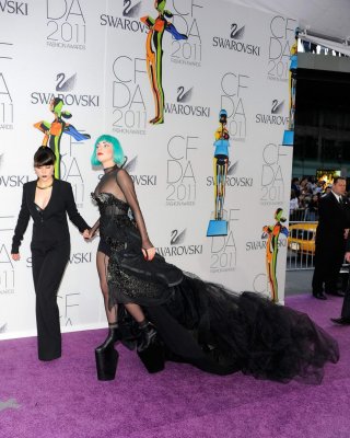 Lady Gaga nip slip at 2011 CFDA Fashion Awards in NYC #75300962