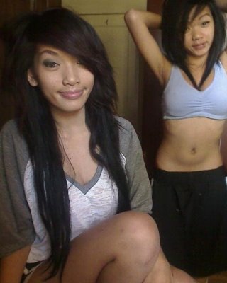 Pictures Of A Sexy Asian Babe Posing With Her BFF