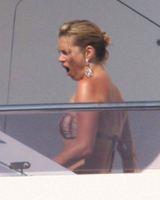 Kate Moss Showing Her Nice Small Tits On Yacht Paparazzi Pics