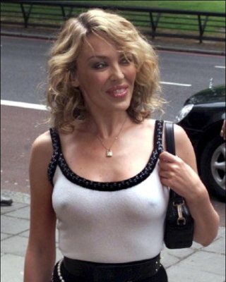 Exotic Celebrity Kylie Minogue Showing Her Hard Nipples