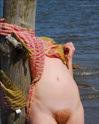 Hairy Redhead Nudist Gets Messy Outdoors At Beach