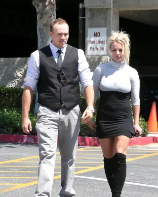 Britney Spears in tight little dress  fuck-me boots leaving a church in Thousand #75223158