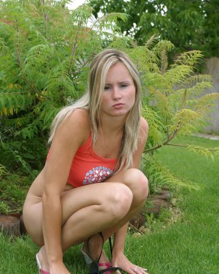 Freckled Blonde Teen Strips And Poses In The Grass