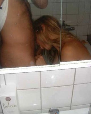 Real life girlfriends giving blowjob in the bathroom #68226539