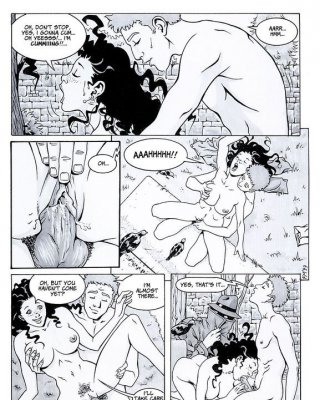 This is a hot adult comic in which the couple visits the father of the husband #69490325