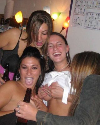 Drunk College Girls Trashed Flashing Perky Teen Tits