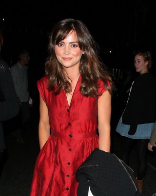 Jenna Louise Coleman Wearing Red Hot Polka Dot Dress At The Charlie And The Choc