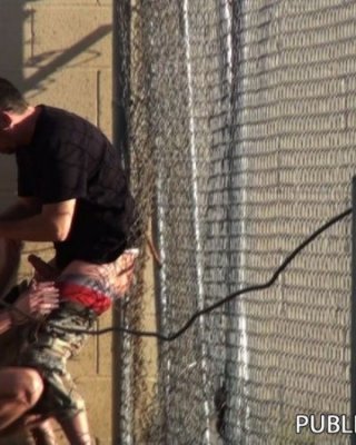 Horny amateur couple caught having sex in public #78608112