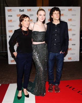 Dakota Fanning Wearing Low Cut Partially See-through Dress At Night Moves Premie