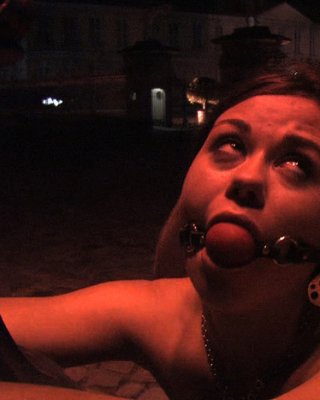 Slave beauty throat fucked in a subway station at night #72184415