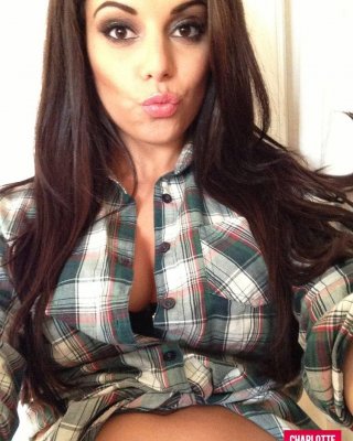 Charlotte springer strips from her plaid shirt just for you
 #53759569