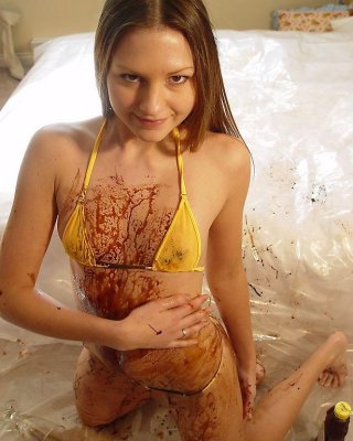 Pictures Of Teen Star Josie Model Getting Kinky With The Chocolate Syrup