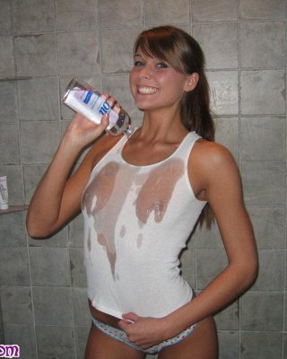 Sweet Adri Gets Her Shirt All Wet For You