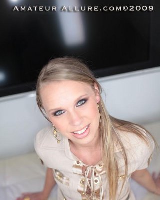 Blonde with amazing eyes blows cock and swallows jizz #53244309