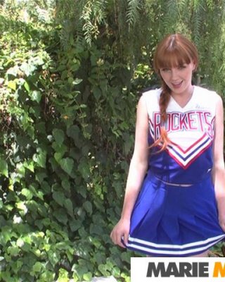 Redhead Cheerleader Mary McCray Masturbates Outside