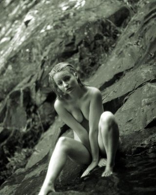 Elegant And Sensual Photos In Monochromatic Tone, Featuring The Beautiful Loni As She Poses Carefreely In The Forest.