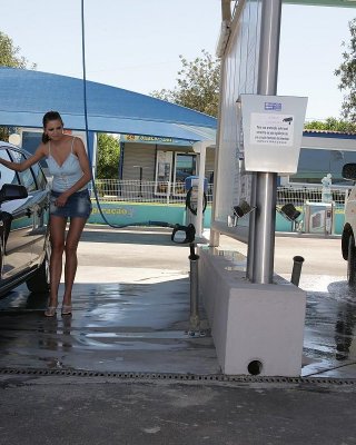 Pictures Of Lenka Washing Her Car