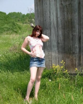 Perfect Perky Teen Barbie Gets Naked Outdoors Behind The Barn At The Farm