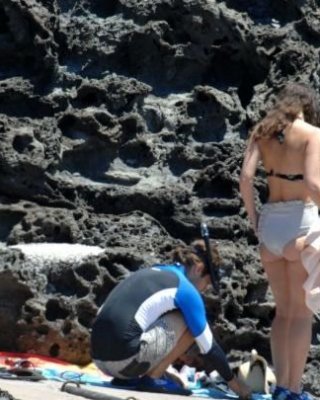 Amazing celebrity Keira Knightley nice nipple slip on the beach