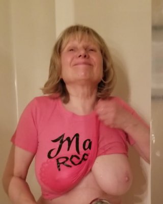 Hot Grandmother Sprays Her Pussy And Cums In A Wet T-shirt