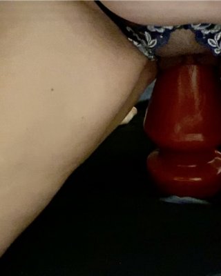 Huge Red Plug Stretching My Pussy