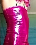 Pink string bikini ,pink metallic dress and some dildo #106876010