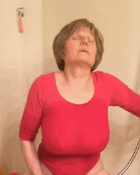 GILF Masturbates In Wet T-shirt GIFs By MarieRocks